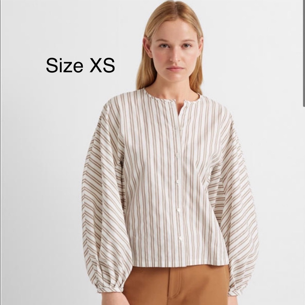 NWT Club Monaco Striped Dolman Chemise Top Tan Size XS